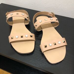 Beige Studded Sandals Size 38